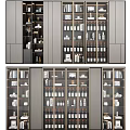 Modern Wine Cabinet With Multiple Shelves For Wine Bottles And Glassware