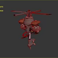 Aircraft Model Featuring Multi Rotor Design Red Warning Lights And Mechanical Components 3d model