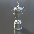 Elegant Silver Trophy With Two Handles Top Statue And Intricate Decorative Base 3d model