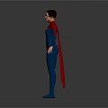 Game Movie Character Superman With Blue Bodysuit Red Cape And Yellow Emblem