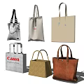 Different Types of Tote Bags With Canvas Leather Materials And Multi Color Simple Designs