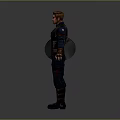 Captain America Character In Blue Uniform With Star Emblem And Shield