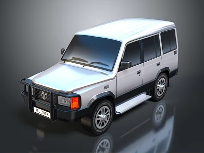 White Off-road Vehicle With Sturdy Exterior Front Grille Headlights And 3D Rendered Design 3d model
