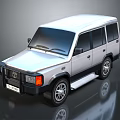 White Off-road Vehicle With Sturdy Exterior Front Grille Headlights And 3D Rendered Design