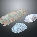 Natural Mineral Specimens Featuring Green White Gray Hues And Irregular Textures