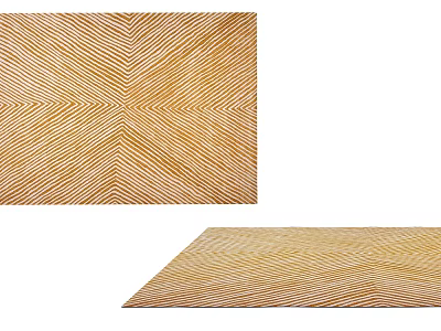 Square Herringbone Striped Rug In Warm Beige Color For Home Decor 3d model