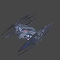 Sci Fi Combat Weapon With Sleek Metallic Design Glowing Pink Core And Sharp Wings 3d model