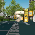 Modern Residential Complex Layout With High Rise Buildings Green Spaces And Water Features