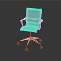 Modern Office Chair With Mesh Back White Armrests And Swivel Wheels Base