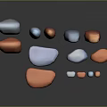 Colorful Various Shaped Natural Stone Materials Collection Featuring Textured Surfaces And Decorative Elements