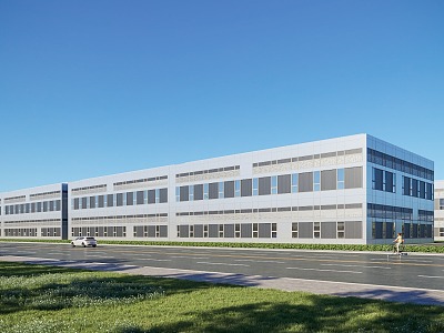 Modern Industrial Park Workshop 3d model