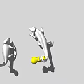Modern shaped wall lamp gecko lamp 3d model
