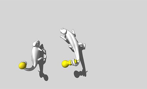 Modern shaped wall lamp gecko lamp 3d model