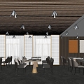 Modern buffet restaurant 3d model