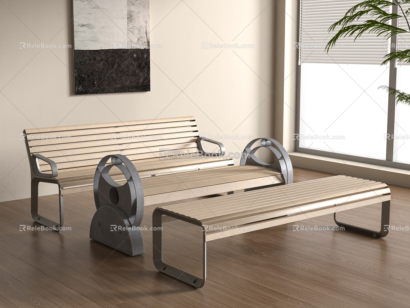 Public seats 3d model