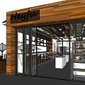 Modern Café Interior With Wooden Ceiling Bar Counter Bar Stools And Pendant Lights