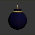 Dark Blue Weapon with Blue Spiral Pattern Golden Cap and Wooden Handle