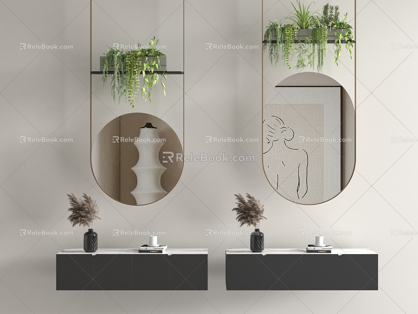 Modern Mirror Floor Mirror Decorative Mirror Bathroom Mirror Cosmetic Mirror Full-length Mirror 3d model