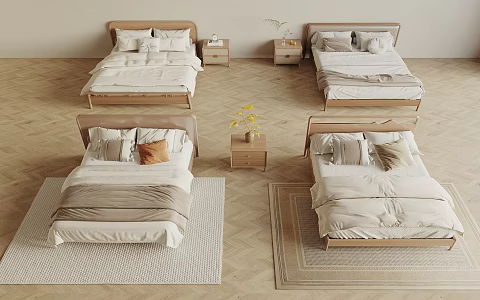 Silent Middle Ancient Double Bed Silent Wind Double Bed Antique Double Bed Master Bed Solid Wood Bed 3d model