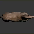 Realistic Brown Horse 3D Model Sculpture With Gray Background And Detailed Texture