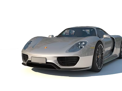 Silver Porsche Sports Car Featuring Sleek Design Front Fascia And Alloy Wheels 3d model