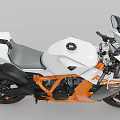 Sleek White Orange Black Sport Motorcycle With Streamlined Body Racing Seat And Alloy Wheels