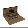 Commercial Bar Equipment With Wooden Cabinets Wine Racks And High Stools