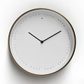 Modern Minimalist Wall Clock With Gold Brass Frame White Dial And Black Hands