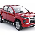Red Mitsubishi Pickup Truck Exterior Design With Sleek Cab And Cargo Bed