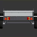 Utility Cargo Trailer With Metal Frame Wooden Floor And Single Wheel