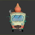Vintage Ice Cream Truck With Large Cone On Roof Pastel Body And Red Base