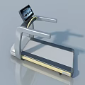 Modern Treadmill With Digital Display Screen Ergonomic Armrests And Running Belt 3d model