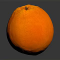Fresh Ripe Juicy Orange With Round Shape Smooth Surface And Reflection On Dark Background