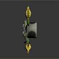 Mythical Character With Serpent Hair Wings Green Vines And Yellow Floral Buds 3D Design