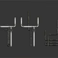 Metal Equipment Supports With Adjustable Rods And Various Connecting Brackets