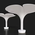 White Modern Columns With Petal Shaped Tops And Stable Base Design 3d model