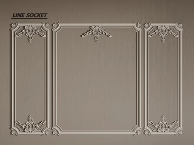 Ornate Gypsum Molding Design With Decorative Patterns For Interior Wall Panels 3d model