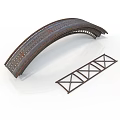 Arched Bridge Structure Model With Metal Framework And Wooden Surface Cross Bracing