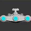 Futuristic Silver Gray Spaceship With Aerodynamic Design Blue Engines And Detailed Structure