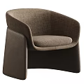 Modern Single Chair With Gray Fabric Upholstery And Dark Armrest Base