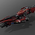 Red Futuristic Spacecraft With Detailed Structure And Advanced Design For Cosmic Travel 3d model