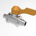 Heavy Duty Industrial Metal Valve With Orange Lever Handle And Connection Parts