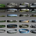 Bird's Eye View Planning With Various Landscapes Parks Lakes Cities And Green Spaces