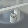Modern White Track Mounted Downlights Spotlights with Adjustable Illuminated Ceiling Heads 3d model