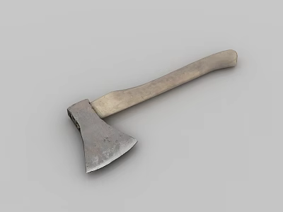 Vintage Axe Weapon With Metal Head And Wooden Handle Design 3d model