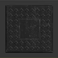 Dark Square Geometric Base Featuring Intricate Diamond Pattern And Textured Surface 3d model