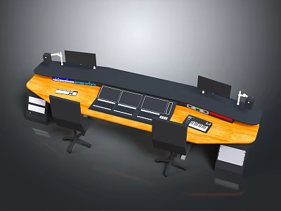 Modern console submarine cabin operation cabin control room 3d model