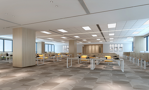 Modern public office area Open office area 3d model