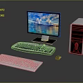 Modern Desktop Computer Setup With Monitor Tower Keyboard And Mouse