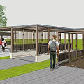 Various Civil Air Defense Entrance Designs With Canopies Paved Walkways And Green Lawns